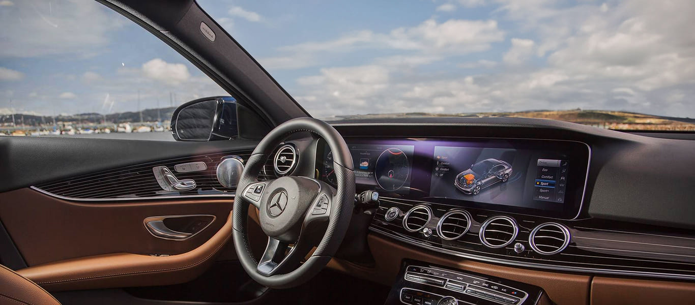 Side view of Mercedes E300 – business-class sedan with premium flair
