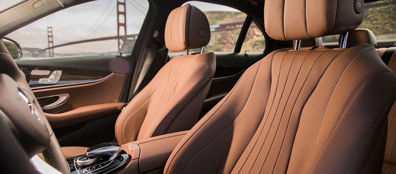Rear view of Mercedes E300 – subtle luxury with classic tail design