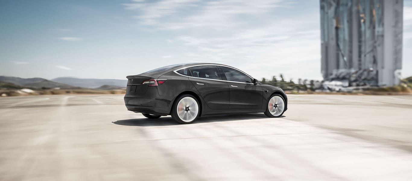 Front view of Tesla Model 3 – entry-level EV with cutting-edge tech