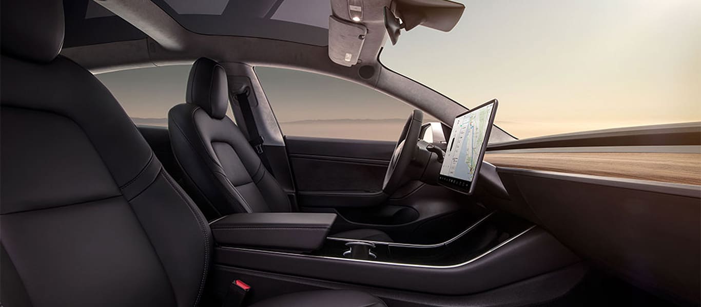 Side angle of Tesla Model 3 – elegant silhouette and efficient design