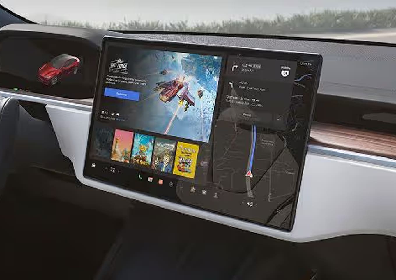 Side view of Tesla Model S – streamlined silhouette and luxury EV styling